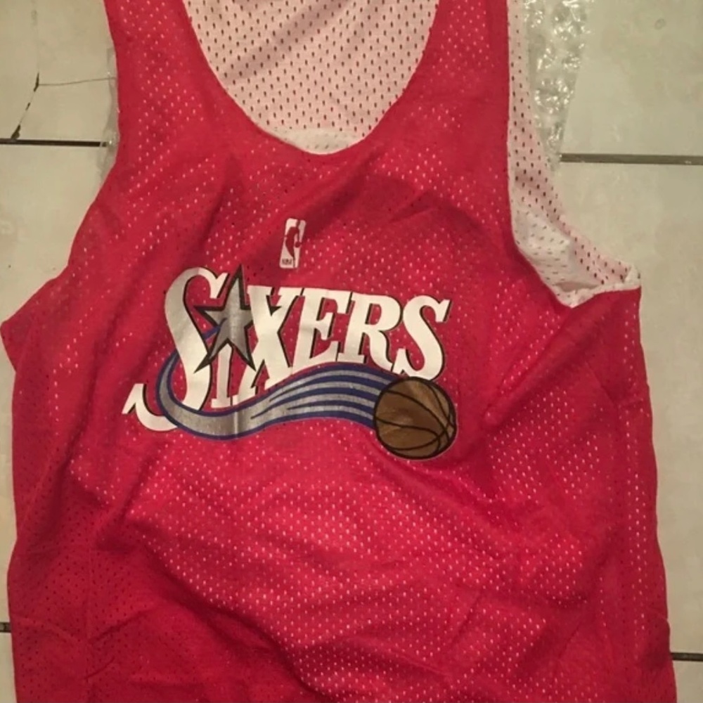 Mens Vintage Philadelphia 76ers RUSSELL ATHLETIC Jersey Shirt Size Medium